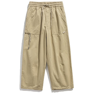 Retro Loose Straight Drawstring Pants