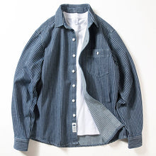 Load image into Gallery viewer, Casual Retro Loose Vertical Striped Shirt
