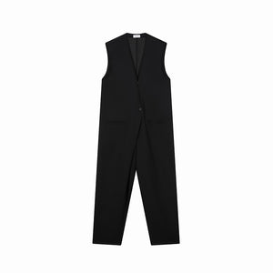 Black Vest Jumpsuit