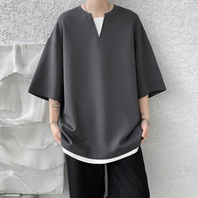 Load image into Gallery viewer, Fake Two-piece V-neck T-shirt
