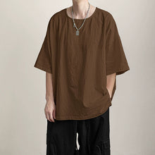 Load image into Gallery viewer, Japanese Loose Large Collar Cotton and Linen T-shirt
