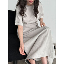 Load image into Gallery viewer, Cross-strap Short-sleeved Fitted Waist Dress
