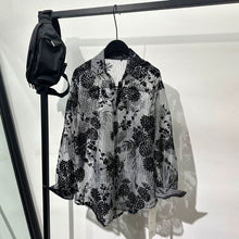 Load image into Gallery viewer, Retro Hollow Print Loose Casual Shirt
