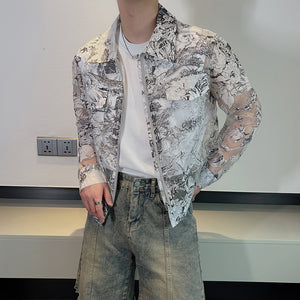 Vintage Jacquard Transparent Short Jacket