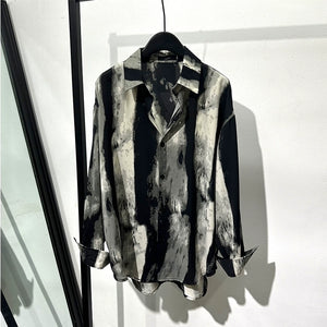 Vintage Striped Print Loose Shirt