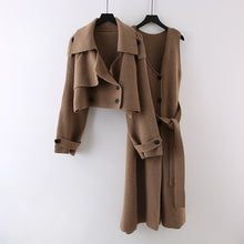 Load image into Gallery viewer, Two Piece Set Short Sweater Cardigan Long Skirt
