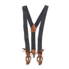 Load image into Gallery viewer, Adjustable Detachable Y Back Leather Suspenders Braces
