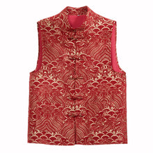 Load image into Gallery viewer, Auspicious Cloud Pattern Jacquard Stand-up Collar Vest
