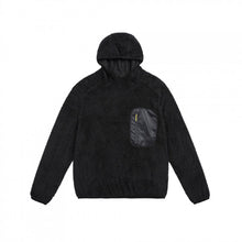 Load image into Gallery viewer, Fluffy Fleece Contrast Zipper Chest Pocket High Neck Hooded Pullover
