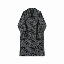 Load image into Gallery viewer, Vintage Floral Silhouette Buttonless Mid-length Trench Coat
