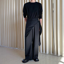 Load image into Gallery viewer, Waist tie Fake Two-piece Casual Straight Trousers
