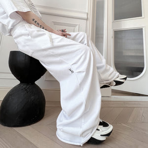 Retro Knitted Raw Edge Floor-length Sweatpants