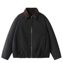 Load image into Gallery viewer, Retro Corduroy Collar Patchwork Loose Jacket
