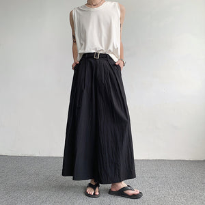 Summer Thin Belt Wide Leg Pants