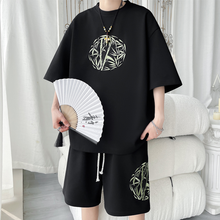 Load image into Gallery viewer, Ice Silk Loose Short-sleeved Casual Sports Shorts Two-piece Set
