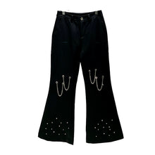 Load image into Gallery viewer, Heavy Metal Chain Beaded Diamond Bootcut Pants
