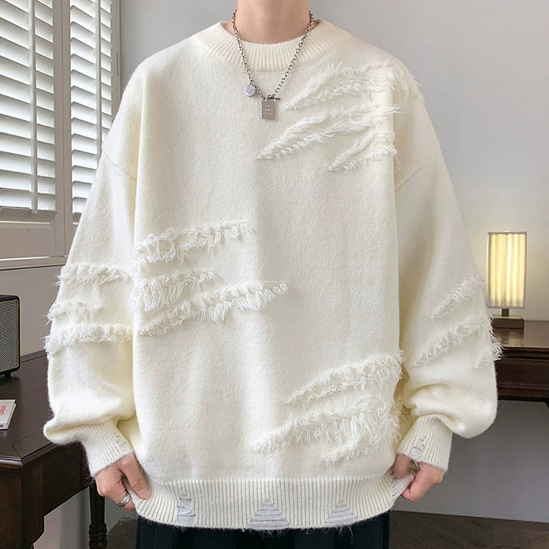 Retro Lazy Crew Neck Sweater