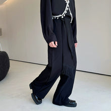 Load image into Gallery viewer, Tassel Belt Straight Irregular Patchwork Trousers

