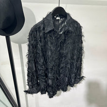 Load image into Gallery viewer, Cut-out Feather Tassels Loose Shirt
