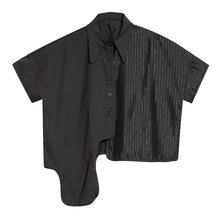 Load image into Gallery viewer, Women’s Patchwork Irregular Collar T-shirt
