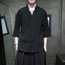 Load image into Gallery viewer, V-neck Pleated Three-quarter Sleeve Shirt
