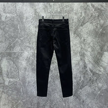 Load image into Gallery viewer, Rivet Zipper Black Denim Slim Fit Pencil Pants

