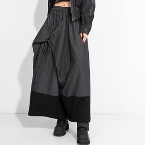 Elastic Waist Midi Skirt Pants
