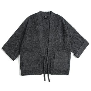 Japanese Retro Kendo Kimono Robe Loose Knitted Cardigan