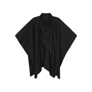 Irregular Pleated Pace-up Half-sleeve Silhouette Cape