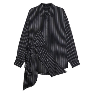 Striped Loose POLO Collar Shirt