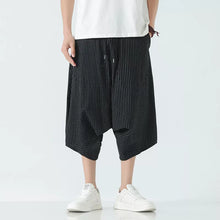 Load image into Gallery viewer, Stripe Lantern-shaped Loose-fitting Low-cut Baggy Pants
