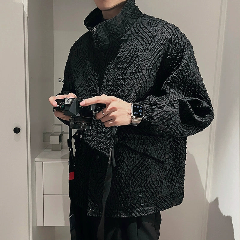 Slim Fit Crushed Flocked Jacket