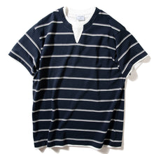 Load image into Gallery viewer, Loose-fitting Casual Two-piece Color-blocked Striped T-shirt
