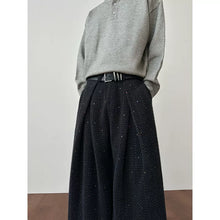 Load image into Gallery viewer, Embroidered Striped Wool Wide-leg Pants
