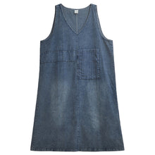 Load image into Gallery viewer, Retro Sleeveless Denim V-Neck Dress
