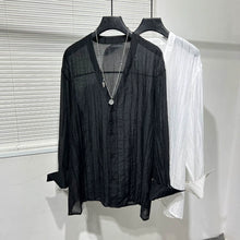 Load image into Gallery viewer, Loose Hollow Drapey V-neck Shirt
