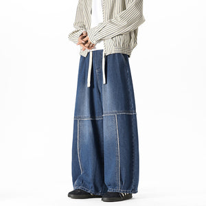 Raw-edge American Harem Straight Pants