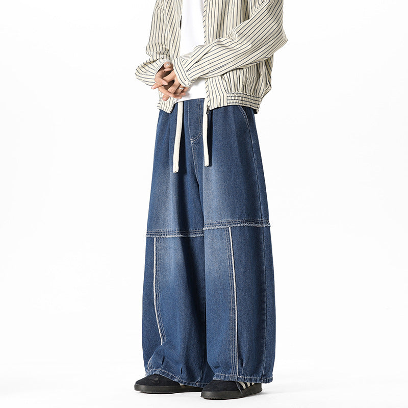 Raw-edge American Harem Straight Pants