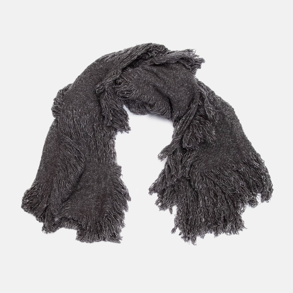 Distressed Shawl Tassel Scarf