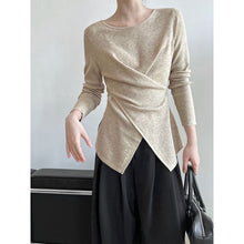 Load image into Gallery viewer, Irregular Hem Cross-over Knit Sweater
