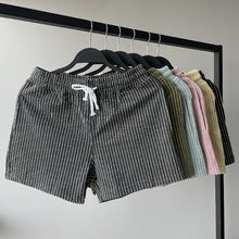 Load image into Gallery viewer, Cotton Striped 3-quarter Casual Shorts
