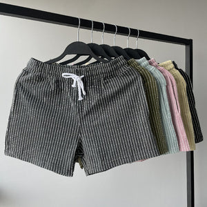 Cotton Striped 3-quarter Casual Shorts