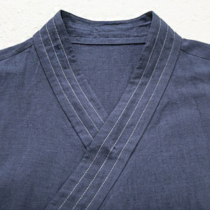 Cotton and Linen Striped Thin Breathable Vest Sleeveless