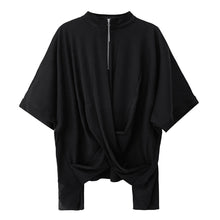Load image into Gallery viewer, Women's Cross-over Hem Zipper T-shirt
