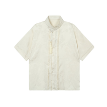 Load image into Gallery viewer, Summer Vintage Satin Jacquard Tassel Shirt
