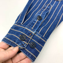 Load image into Gallery viewer, Vintage Distressed Washed Denim Striped Shirt
