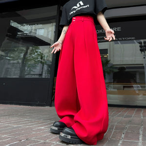Loose Wide-leg Draped Straight-leg Suit Trousers