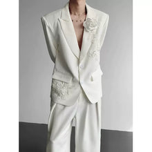 Load image into Gallery viewer, Embroidered 3D Floral Casual Blazer
