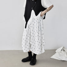 Load image into Gallery viewer, Women‘s 3D Pleated Irregular Polka Dot Midi Skirt
