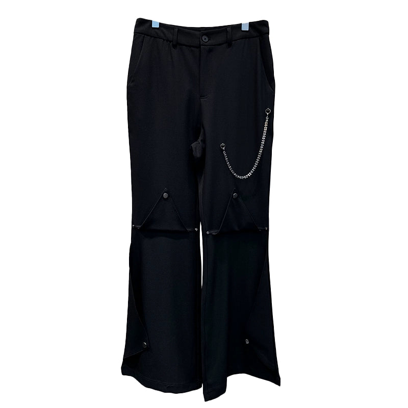 American Heavy-duty Metal Chain Bootcut Pants